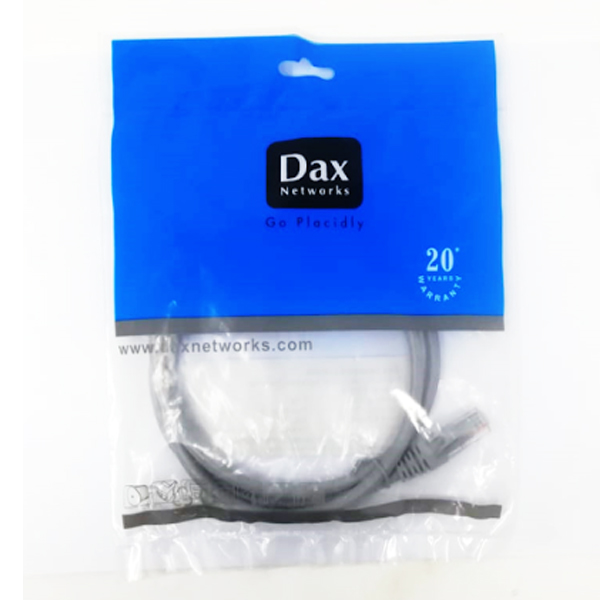 Dax (DX-DL-CC6001-Grey) CAT 5E CCA 1 Meter DARK Grey Patchcord with clip lock